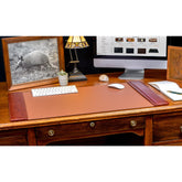 Mocha Leather Desk Pad, 34 x 20